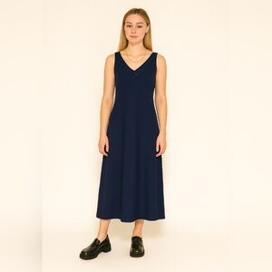 Vintage Casual Corner Maxi Dress Sleeveless Blue Sequin Womens 6 V-neck Cocktail